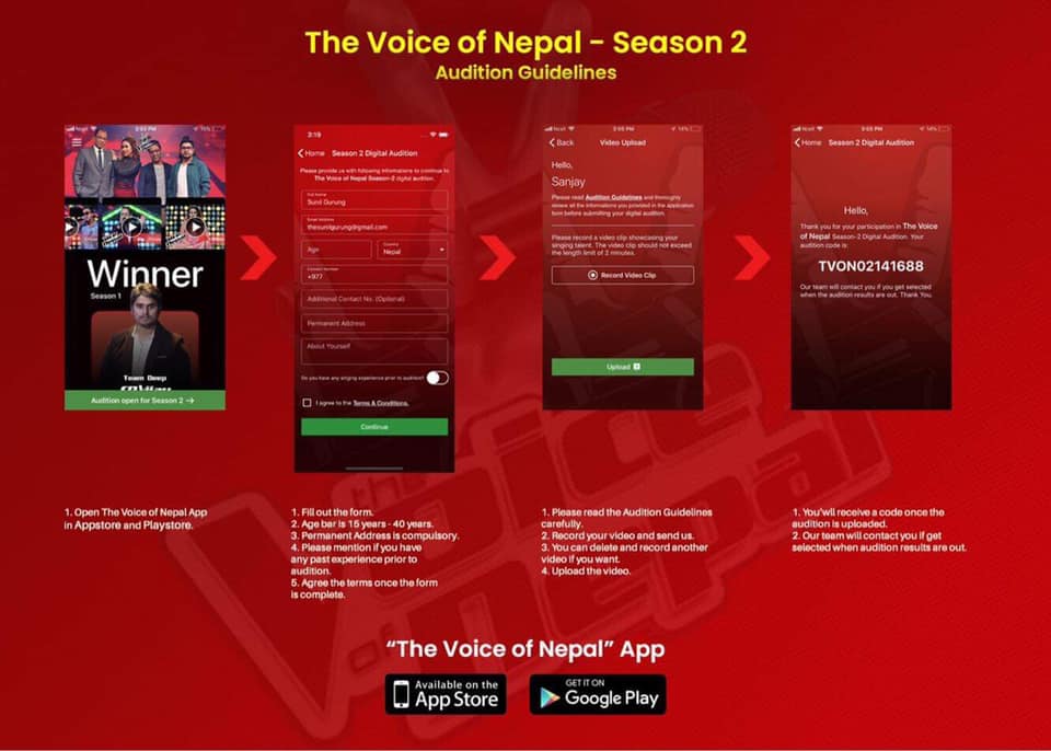 Digital Audition for “The Voice Of Nepal Season 2”